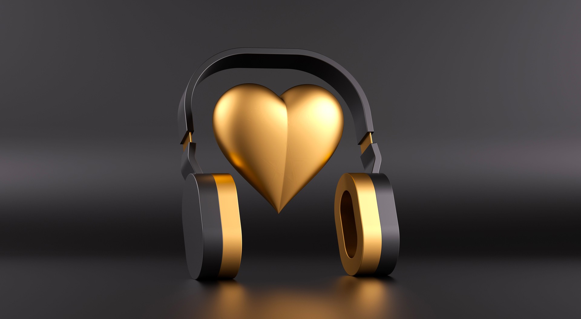 Golden Heart Music Illustration